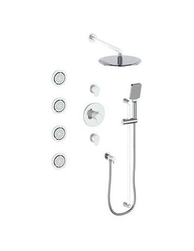 Vogt SET.LN.142.938 Lusten 3 / 4" TH Shower Set with In-Wall Body Jets - 8" Ceiling Arm