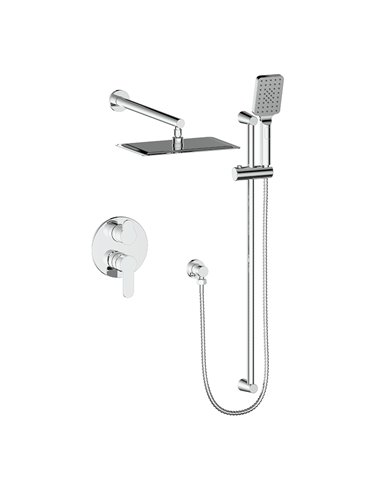 Vogt SET.LN.210.214 Lusten 2-Way PB Set - Rainhead and Handheld - 4" Ceiling Arm