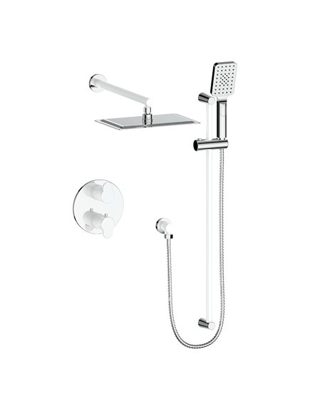 Vogt SET.LN.220.214 Lusten 2-Way TH Set - Rainhead and Handheld - 4" Ceiling Arm