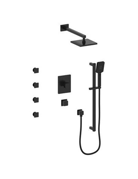 Vogt SET.NU.141.814 Niveau 3 / 4" TH Shower Set with Exposed Body Jets - 4" Ceiling Arm