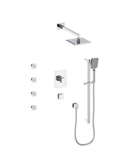 Vogt SET.NU.141.818 Niveau 3 / 4" TH Shower Set with Exposed Body Jets - 8" Ceiling Arm