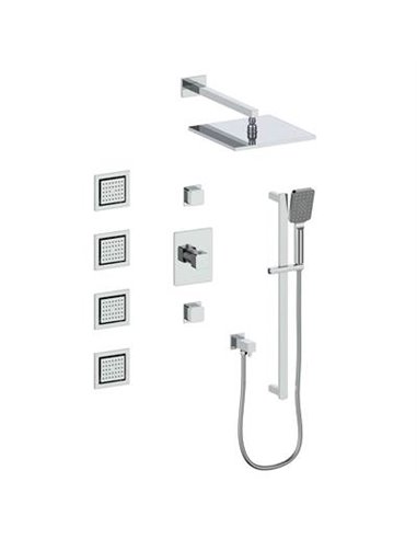 Vogt SET.NU.142.934 Niveau 3 / 4" TH Shower Set with In-Wall Body Jets - 4" Ceiling Arm