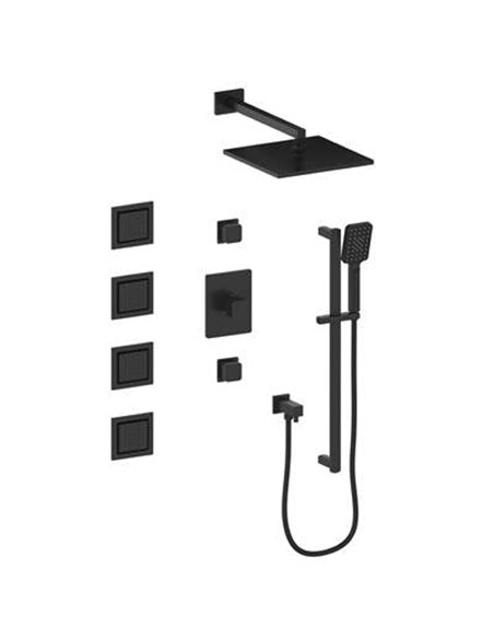 Vogt SET.NU.142.938 Niveau 3 / 4" TH Shower Set with In-Wall Body Jets - 8" Ceiling Arm