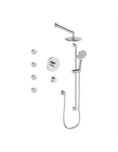 Vogt SET.WL.141.818 Worgl 3 / 4" TH Shower System with Exposed Body Jets - 8" Ceiling Arm