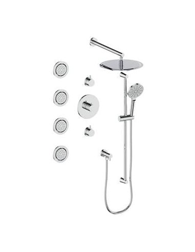 Vogt SET.WL.142.934 Worgl 3 / 4" TH Shower System with In-Wall Body Jets - 4" Ceiling Arm