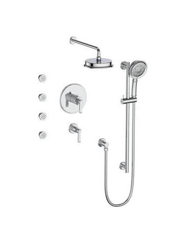 Vogt SET.Z1.141.814 Zehn 3 / 4" TH Set with Exposed Jets - 4" Ceiling Arm