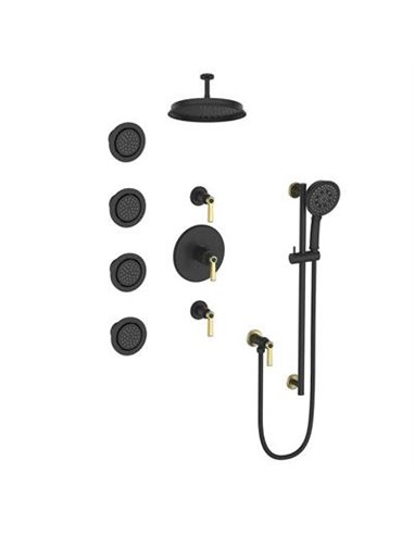 Vogt SET.Z1.142.938 Zehn 3 / 4" TH Set with In-Wall Jets - 8" Ceiling Arm