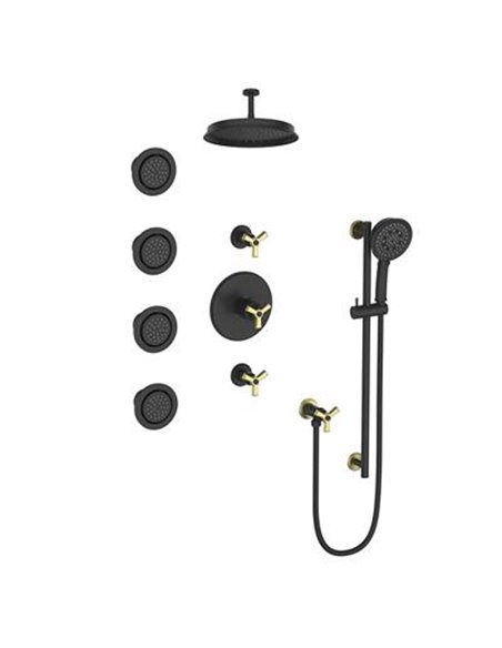 Vogt SET.Z3.142.934 Zehn 3 / 4" TH Set with In-Wall Jets - 4" Ceiling Arm