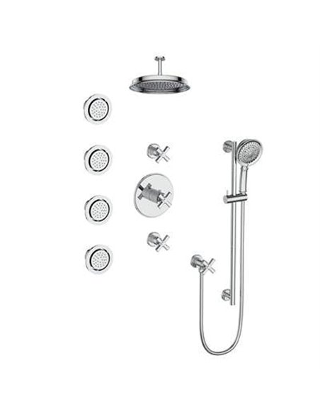 Vogt SET.Z4.142.934 Zehn 3 / 4" TH Set with In-Wall Jets - 4" Ceiling Arm