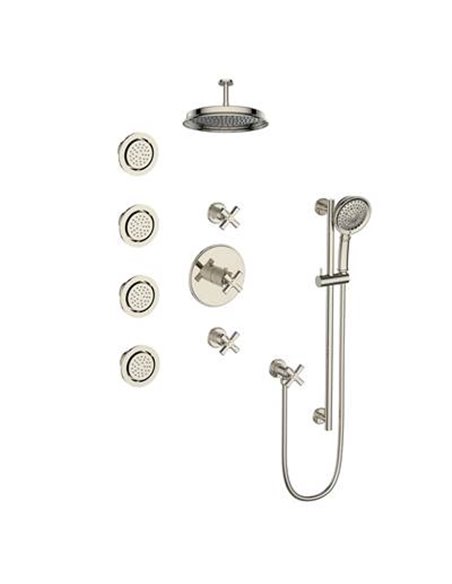 Vogt SET.Z4.142.934 Zehn 3 / 4" TH Set with In-Wall Jets - 4" Ceiling Arm