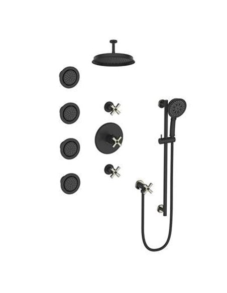 Vogt SET.Z4.142.934 Zehn 3 / 4" TH Set with In-Wall Jets - 4" Ceiling Arm