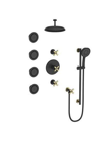 Vogt SET.Z4.142.938 Zehn 3 / 4" TH Set with In-Wall Jets - 8" Ceiling Arm