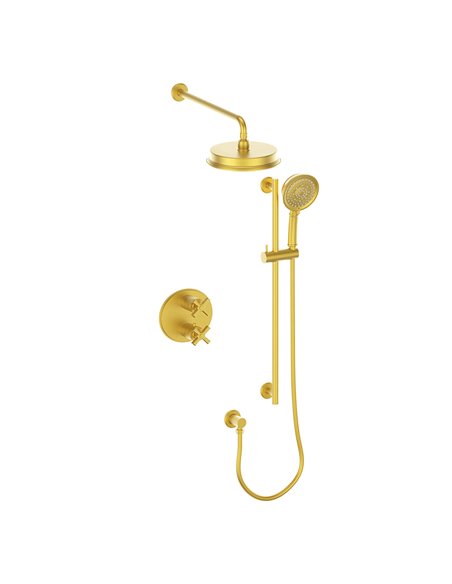 Vogt SET.Z4.220.214 Zehn 2-Way TH Set - Rainhead and Handheld - 4" Ceiling Arm