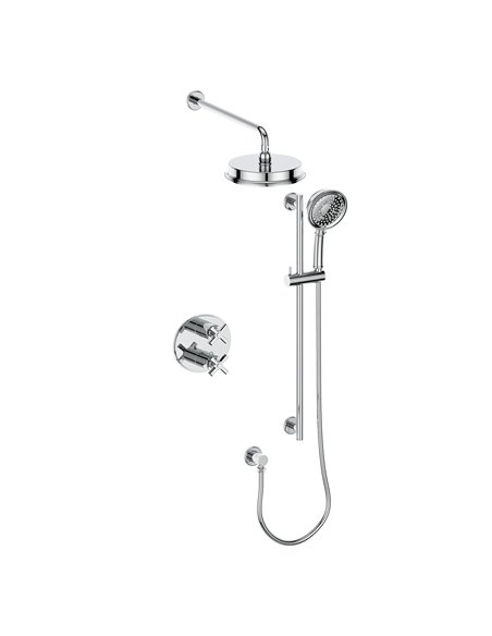 Vogt SET.Z4.220.218 Zehn 2-Way TH Set - Rainhead and Handheld - 8" Ceiling Arm