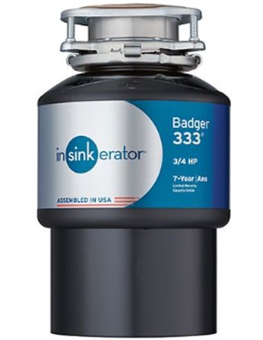 Insinkerator Badger 333 Garbage Disposal with Cord 3/4 HP