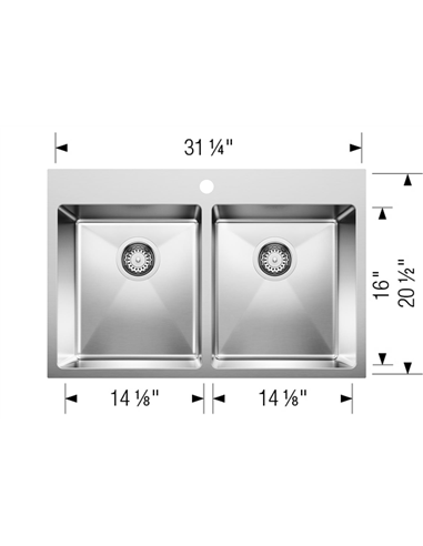 BLANCO QUATRUS R15 DROP IN 2.0