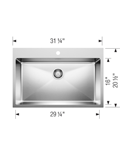 BLANCO QUATRUS R15 DROP IN SUPER SINGLE 2