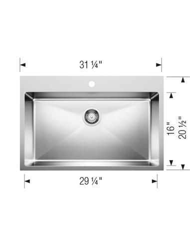 BLANCO QUATRUS R15 DROP IN SUPER SINGLE