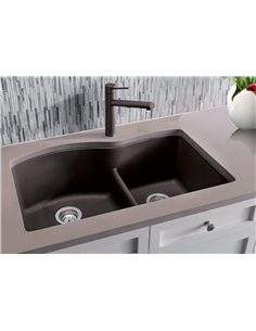 BLANCO DIAMOND U 1.75 LOW DIVIDE COAL BLACK 2