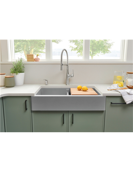 BLANCO VINTERA 33 EQUAL DOUBLE APRON COAL BLACK