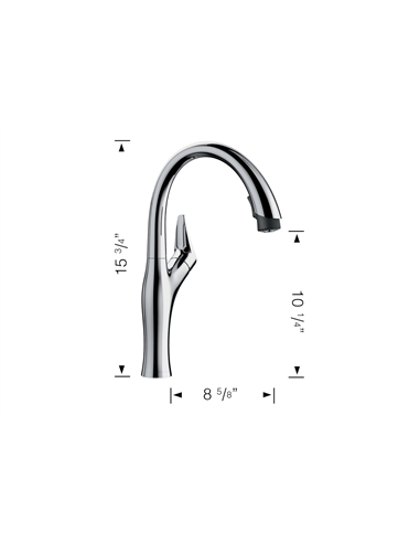 BLANCO ARTONA PULL DOWN 1.5 GPM PVD STEEL 