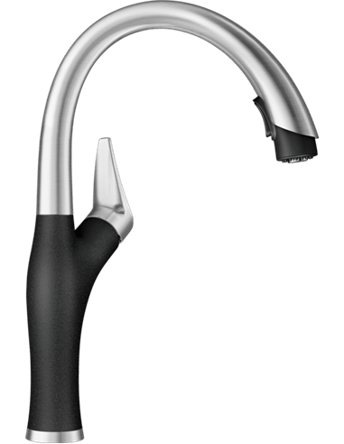 BLANCO ARTONA PULL DOWN 1.5 GPM PVD STEEL/ANTHRACITE 