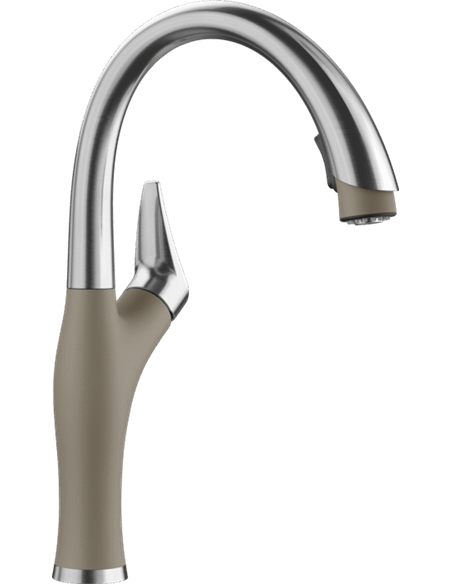 BLANCO ARTONA PULL DOWN 1.5 GPM PVD STEEL/TRUFFLE