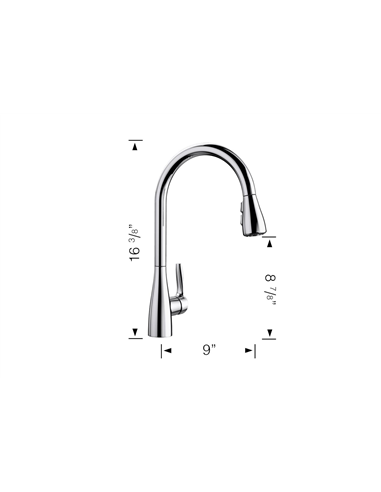 BLANCO ATURA 1.5 GPM MATTE BLACK