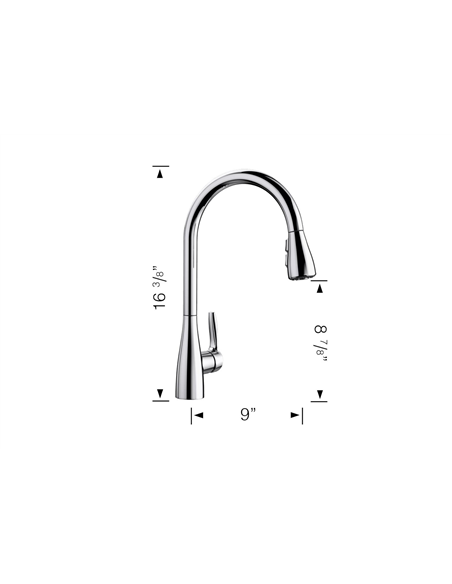 BLANCO ATURA 1.5 GPM MATTE BLACK