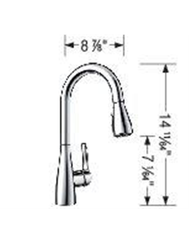 BLANCO ATURA BAR 1.5 GPM MATTE BLACK