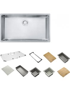 Franke CUX11030-WKC Cube Undermount 18G Stainless Steel Single 36Cab - Workcenter