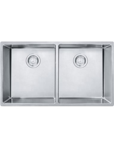 Franke CUX120-CA Cube Undermount 18G Stainless Steel Double 36Cab