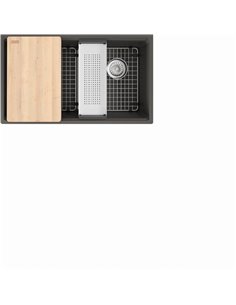 Franke MAG11031OW-WKC Maris Undermount Granite Single 36Cab - Offset Waste Workcenter