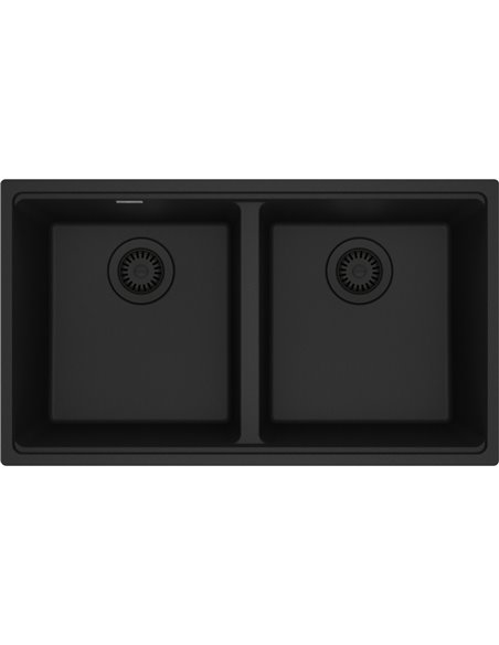 Franke MAG1201414-S Maris Undermount Granite Double 33Cab with Strainer Basket