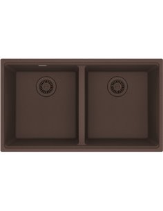 Franke MAG1201515-S Maris Undermount Granite Double 36Cab with Strainer Basket