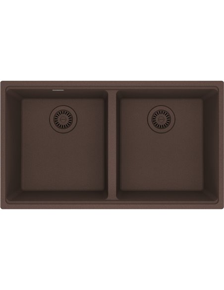 Franke MAG1201515-S Maris Undermount Granite Double 36Cab with Strainer Basket