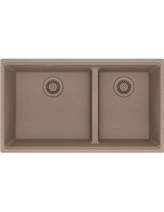 Franke MAG1601812LD-S Maris Undermount Granite Double 36Cab - Low Divide with Strainer Basket