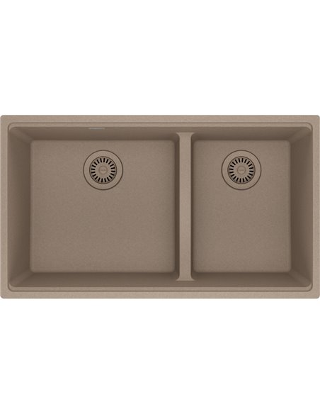 Franke MAG1601812LD-S Maris Undermount Granite Double 36Cab - Low Divide with Strainer Basket