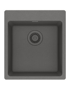 Franke MAG61015-S Maris Dual Mount Granite Single 18Cab with Strainer Basket