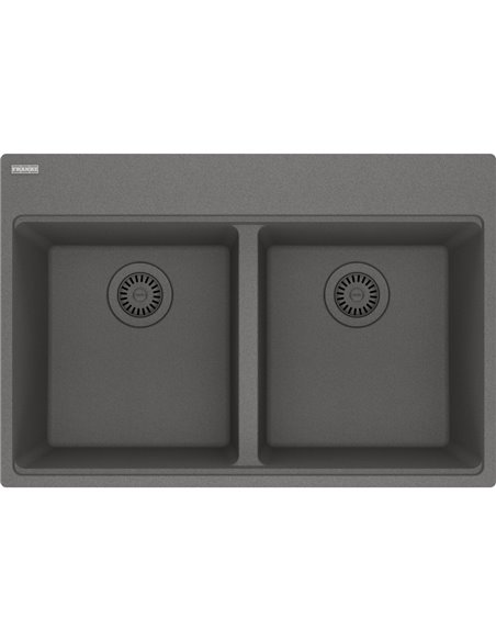 Franke MAG6201414-S Maris Topmount Granite Double 33Cab with Strainer Basket