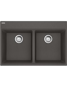 Franke MAG6201515-S Maris Topmount Granite Double 36Cab with Strainer Basket