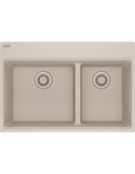 Franke MAG6601611LD-S Maris Topmount Granite Double 33Cab Low Divide with Strainer Basket