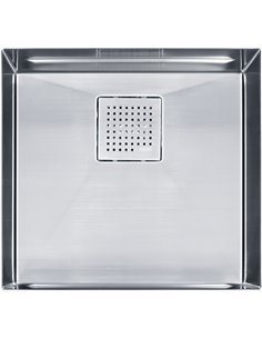Franke PKX11018-S Peak Undermount 16G Stainless Steel Single 24Cab with Strainer Basket
