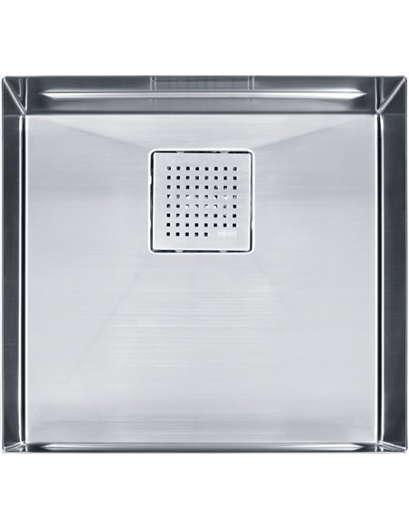 Franke PKX11018-S Peak Undermount 16G Stainless Steel Single 24Cab with Strainer Basket
