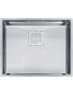 Franke PKX11021-S Peak Undermount 16G Stainless Steel Single 27Cab with Strainer Basket