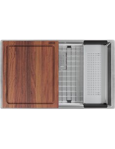 Franke PKX11028-WKC Peak Undermount 16G Stainless Steel Single 33Cab - Workcenter