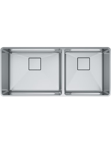 Franke PTX160-40-CA Pescara Undermount 18Ga Stainless Steel Double 45Cab