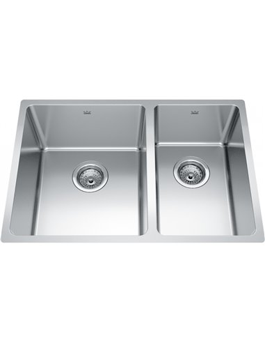 Kindred BCU1827R-9 Brookmore Undermount 18G Stainless Steel Double Sink 30Cab