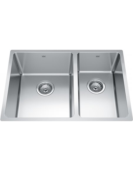Kindred BCU1827R-9 Brookmore Undermount 18G Stainless Steel Double Sink 30Cab