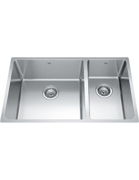 Kindred BCU1831R-9 Brookmore Undermount 18G Stainless Steel Double Sink 36Cab